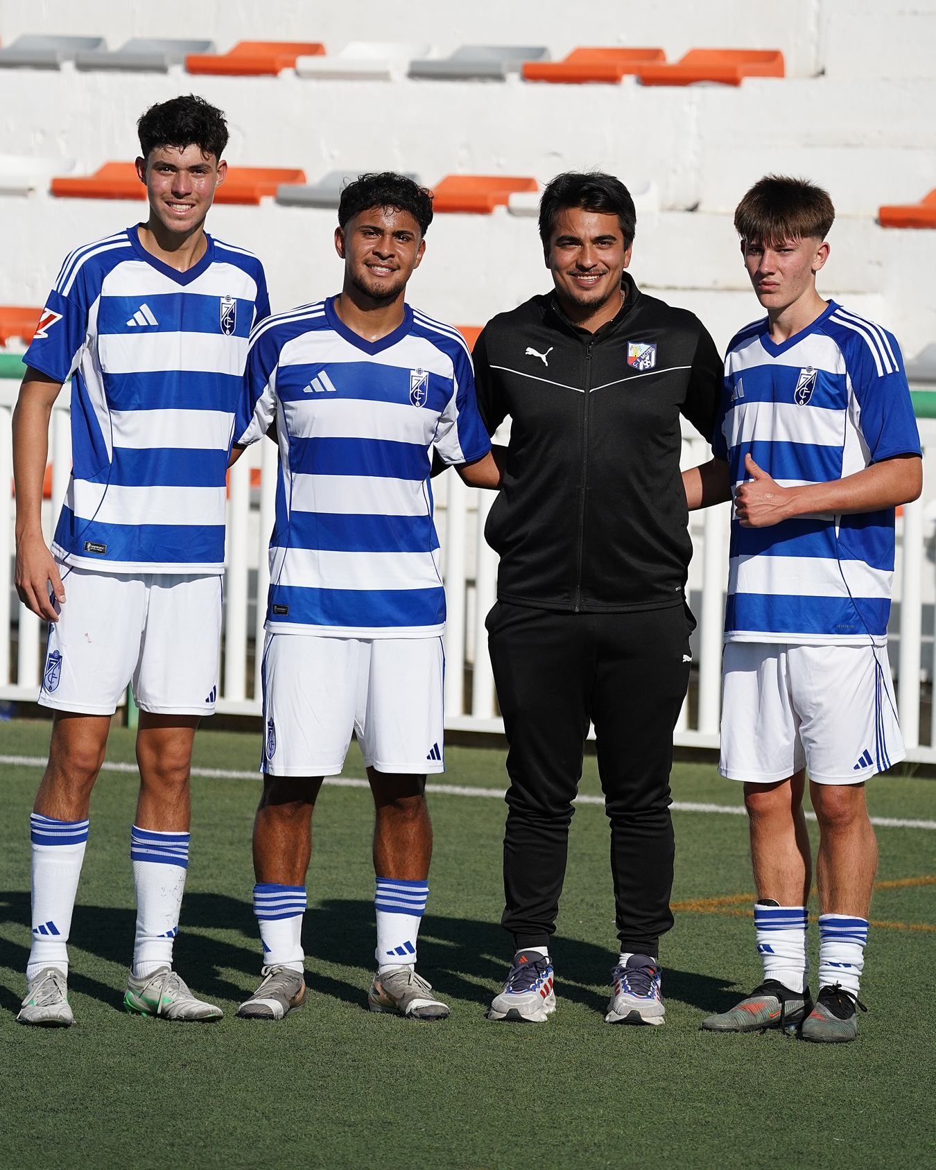Football players training during a try out at Motril Sport Academy in Spain